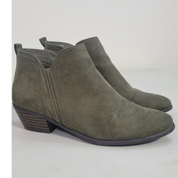 Madeleine Booties Womens Size 8 Olive Green Suede Bootie Zip Up Casual Boho Shoe - Picture 9 of 10